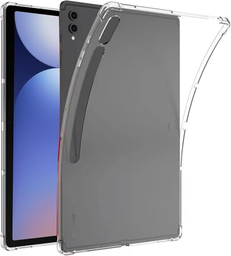 World biz Clear Case for Samsung Galaxy Tab S10 Plus/Tab S9 Plus 12.4-Inch, Flexible Transparent Soft Bumper TPU Reinforced Corner, Shockproof Cover for Tab S10+/S9+ - Clear