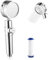 HAPPOW Duschkopf Hochdruck, Duschkopf Wassersparend, Duschkopf mit Filter, Handbrause Dusche mit 3 Wasserstrahlmodi, Ein-Knopf-Stopp, Internationale G1/2-Schnittstelle, für Baden und Spa
