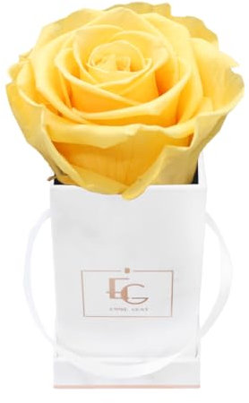 Emmie Gray Classic Infinity ROSENBOX | Marble Rosegold | Eckige Flowerbox - Infinity Rosen in Grauer Samtbox - 1-3 Jahre Haltbarkeit - Echte Rosen, die jahrelang blühen (Perfect Peach)