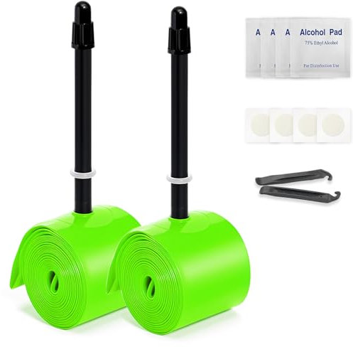 Wheelo Fahrradschlauch, TPU, 700 C × 18–32 C: leichter Rennradschlauch mit 45 mm/65 mm/85 mm Presta-Ventilen (inklusive 4 Fahrradschlauch-Reparaturset)