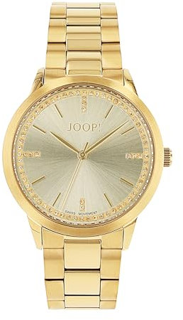 Joop! Armbanduhr Damen Quarzuhr Analog, mit Edelstahl Armband, Gold, 5 bar Wasserdicht, Kommt in Uhren Geschenk Box, 2038619