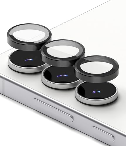 Ringke for Samsung Galaxy S25 FE Camera Lens Protector, Black (2P) | Camera Lens Frame Glass, Individual Metal Ring Cover, 9H Anti-Scratch Tempered Glass, Easy Installation Tray
