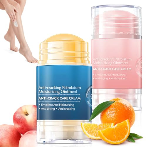 2 Stick Crème Hydratante Pieds Anti Crevasses, Stick Réparateur Pieds Secs et Abîmés, Soin Pied Nourrissant à Texture Légère pour Talons et Usage Quotidien