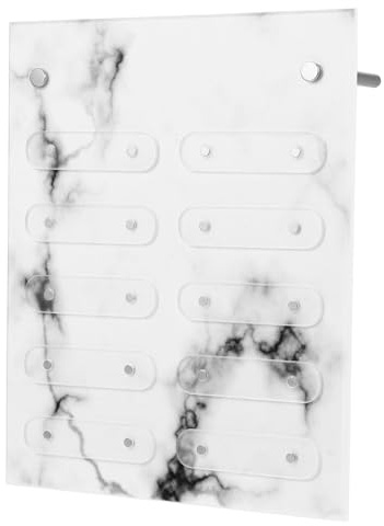 Angoily Acrylic Magnetic Nail Colour Display Board with Marble Texture and Detachable Bracket for False Nails Manicure Display Holder and Living Room Use