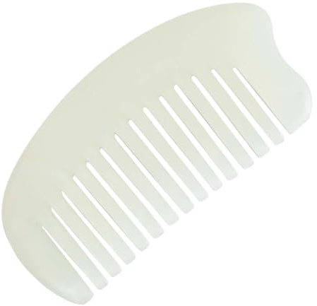 Healeved Natürlicher Jadekamm Kopfhautmassagegerät mit Glatten Kanten Haarschabekamm für Frauen und Männer Massagekamm für Zuhause und Reisen