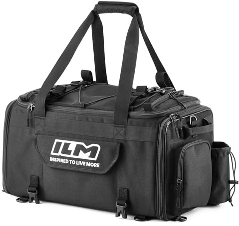 ILM Motorrad-Hecktasche 50-70L Reisegepäck Motorrad-Gepäckträger-Kofferraum-Rucksack mit Schultergurt und Regenabdeckung Modell BL02​