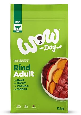 WOW Dog Hunde Trockenfutter mit Rind 12kg | ohne Getreide & Zucker