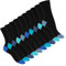 Footstar Damen und Herren Baumwoll-Socken (10 Paar) mit abgesetzter Ferse und Spitze - Blau 43-46