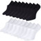 Toes Home Sneaker Socken Damen Füsslinge Herren 8 Paar, Bambus Füßlinge Sneakersocken Unsichtbare Unisex Bambussocken No Show Socken mit Rutschfest Silikon Footies Schwarz Weiß 43-46