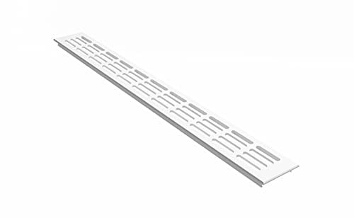 MS Beschläge Aluminium Stegblech Weiß RAL9016 Lüftungsgitter 60mm Breit pulverbeschichtet Türgitter Badbelüftung Lüftungsblech (Länge 1000mm)
