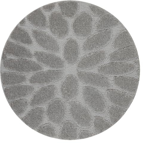 rugsx Badteppich SUPR Stones, Steine, Badematten rutschfest, weich & waschbar, für Fußbodenheizung geeignet, grau Kreis 67 cm