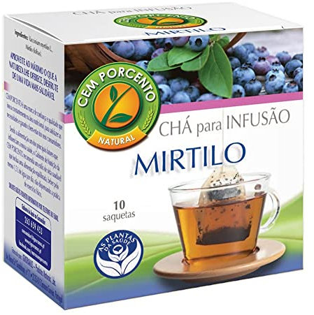 Cem Porcento - Mirtilo folha/Foglia di Mirtillo nero (Vaccinium myrtilus L.) - 8 x 10 bustine (Totale: 80 bustine)