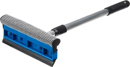 Aggloz | Telescopic Squeegee with Sponge, 46.55-73.5cm - Extendable Multi-Purpose Cleaner for Window, Glass, Shower Door, Car