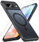 Für Google Pixel 8 Hülle Magnetisch Kompatibel mit Magsafe, Militärschutz [mit Panzerglas] Matt Transluzente Handyhülle Stoßfest Kratzfeste Robust Schutzhülle Case Cover für Pixel 8 5G 2023-Schwarz