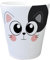 speecheese Katzen Blumentopf mit schwarzer Katze EIN bunter Pflanzentopf für Katzenbesitzer mit Katze Motiv Glückskatze niedlicher Manga Übertopf Kinder Geburtstag Kawaii Comic Cartoon süßer