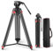 NEEWER 74 Treppiede Video Basic, Testa Fluida, Tripod in Metallo con Smorzamento dell'Attrito, Spreader di livello medio, Piastra Sgancio Rapido, Compatibile con Manfrotto 501, Carico 17,6lb, TP37