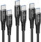 SENGEXIN Câble USB C vers USB C[1M+1M+1M/Lot de 3],Cable USB Type C Charge Rapide Power Delivery Nylon Tressé pour S24 S23 S22 S21 Plus Ultra S20 S9,iPhone 16 15,MacBook Pro,iPad Pro Air,Pixel 7 LG