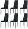 buybyroom Sillas de Cocina, Juego de 6 sillas de Comedor, 6 sillas de salón y reuniones, sillas de Cocina de 6 Piezas en Oferta, Juego de sillas Acolchadas de Piel sintética, Patas de Metal, Negro