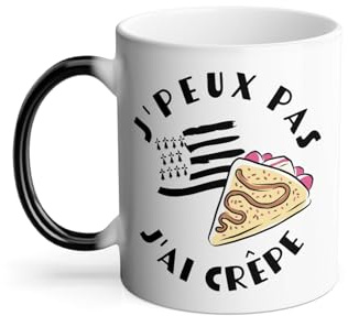 Mug Thermo-réactif Tasse Magique - J'Peux Pas J'ai Crêpe Bretagne Terroir Nourriture - 325 ml