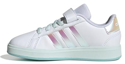 adidas Unisex Kinder Grand Court 2.0 Shoes Children, FTWR White/Iridescent/Halo Mint, 30 1/2 EU
