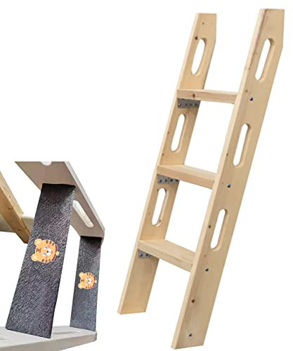 Bunk Bed Ladder Bunk Bed Ladder with 5 Pcs Anti-slip Pad, 3 Step/ 4 Step/ 5 Step Thicken Twin Bed Bunk Ladder, Dorm Loft Boat Camper Replacement Ladder