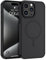 GUAGUA für iPhone 15 Pro Hülle [Kompatibel mit MagSafe] Magnetisch Handyhülle für iPhone 15 Pro Case Carbon Fiber Design Stoßfest Schutzhülle TPU und PC Hardcase Slim Magnet Cover (6,1'') Schwarz