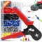 Crimping Pliers Cable Lugs Set, Qintora Crimpadora Profesional 0.25-10mm², con 1200 Terminales Electricos, 8 Tipos Punteras Electricas
