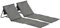 Outsunny Lot de 2 Tapis de Plage rembourré - Matelas de Plage - nattes de Plage - Dossier inclinable Multi-Positions - Acier Oxford Gris