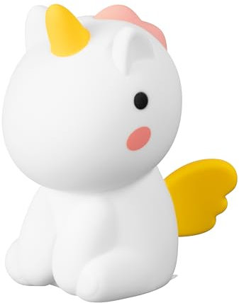 easy! BY FHL FH Lighting LED Kinder Nachtlicht – Tischleuchte, Warmweiß, Batteriebetrieben, Sanftes Licht für Kinderzimmer & Einschlafhilfe, Weiß (Einhorn)