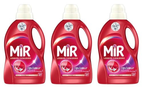 MIR - Lessive liquide Couleurs 27 Lavages - Lot de 3 x 1,350L