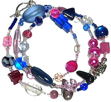 SSH-Design - Wickelarmband - blau & pink -