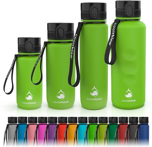 coolrhino Trinkflasche 1,5l für Sport, Outdoor, Schule, Fitness & Kinder - Wasserflasche auslaufsicher und Bpa frei - Flasche für Kohlensäure geeignet (rhino yellow, 1500ml)