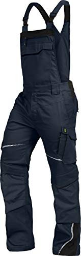 TRIUSO Leib Wächter Flex-Line Herren Latzhose flexibel mit Spandex (Marine/schwarz, 64)