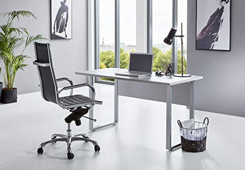 BMG-Moebel.de Büromöbel komplett Set Arbeitszimmer Office Edition in Lichtgrau/Anthrazit Hochglanz (Schreibtisch klein)