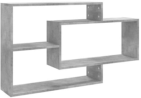vidaXL Mensole a Muro Eleganti Moderne Design ad Incastro Scaffali Mobili Pensili Espositori Scomparti Aperti Grigio Cemento in Truciolato
