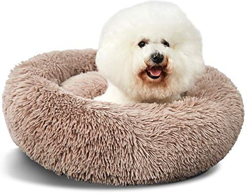 ANWA Rundes Hundebett, waschbar, klein, Donut-Hundebett für kleine Hunde, bequem, beruhigendes Bett