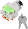 Interruptor de llave Interruptor giratorio con llave de 2 llaves Montaje de 22 mm 2 posiciones