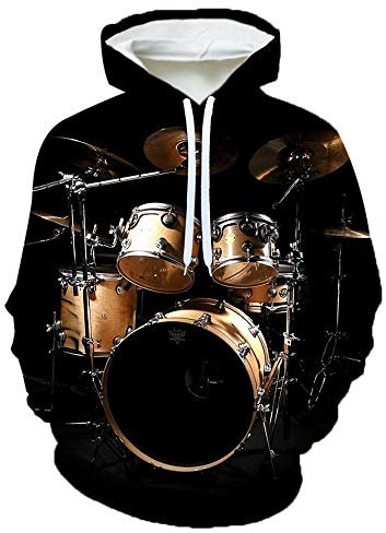 Hoodies Kapuzenpullover Langarm Kapuzenjacke 3D Druck Hoodie Sweatshirt Unisex Mit Taschen Schlagzeug A3344,3XL