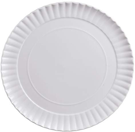Vassoio tondo rotondo bianco in porcellana 28 cm