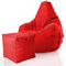 Green Bean 2er Set Sitzsack + Hocker - fertig befüllt - robust waschbar schmutzabweisend - Kinder & Erwachsene Bean Bag Bodenkissen Lounge Sitzhocker Relax-Sessel Gamer Gamingstuhl Pouf - Rot