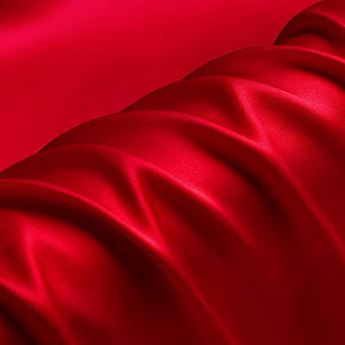 19 Momme Rot 100% Reine Seide Charmeuse Stoff Krepp Satin Stoffe für Näharbeiten Breite 114 cm