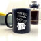 eBuyGB Personalised Coffee Mug, Matt Black Baby Yoda Mug, 350ml Star Wars Themed Tea Cup, Teacher Appreciation, Thank You Gifts (Yoda Best Teacher)