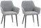HOMCOM 2er Set Esszimmerstühle Essstühle Polsterstuhl mit atmungsaktivem Leinenbezug Wohnzimmerstuhl Sessel Küchenstuhl mit Rückenlehne Armlehne Leinen Hellgrau 59,5 x 56,5 x 81 cm