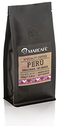 Marcafè, Caffè Macinato, Cioccolato e Nocciola Specialty Coffee PERÙ, 2 x 250g MADE IN ITALY