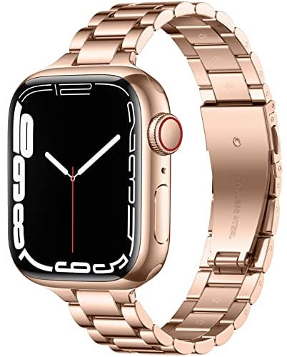 Wepro Straps Compatible with Apple Watch Strap 40mm 38mm 41mm 42mm for Women/Men, Stainless Steel Slim Replacement Metal Apple Watch Series 10 9 8 7 6 5 4 3 2 1/SE/SE 2/Ultra/Ultra 2 Strap, Royal Gold