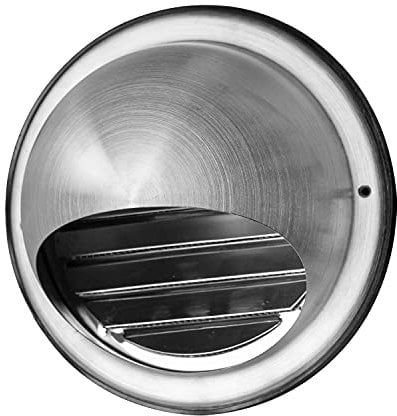 WeCooper 304 5-Inch Stainless Steel Air Vent 125mm, Round Bull Nosed External Extractor Wall Vent Outlet, Grille with Louvres, Fly Screen and Drip Deflector