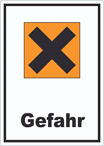 Aufkleber Gefahrensymbol Gesundheitsschädlich Gefahr Kreuz A2 (420x594mm)