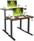 COSTWAY Rustikaler elektrischer Stehschreibtisch, höhenverstellbarer Schreibtisch mit Memory-Steuerung, 120 x 60cm Stehtisch, Sitz-Steh-Schreibtisch ergonomisch, Computertisch für Zuhause Büro, Braun