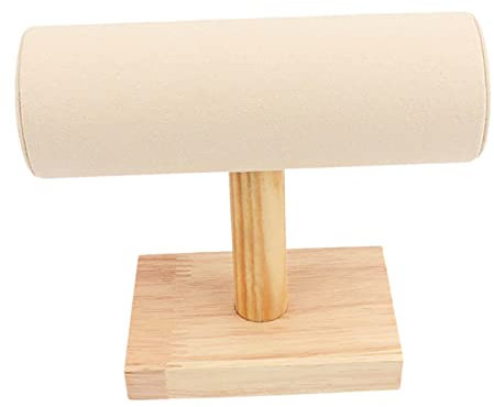 Harilla Soporte para Exhibición, Barra de Almacenamiento Relojes de de Madera Pulseras Collares Brazaletes de Cadena Bandeja Colgante Vitrina, Beis pequeño, Otros