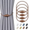Pretty Jolly Magnetische Vorhang-Raffhalter, handgefertigt, gewebt, Seil, Vorhanghalter, praktisch, dekorativ, Kegelvorhang, Raffhalter für Zuhause und Büro, Fenstervorhänge (New Light Coffee), 4